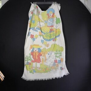 Vintage Tastemaker by Mohawk Cotton Towel Whimsical Childrens Farm Scene Print